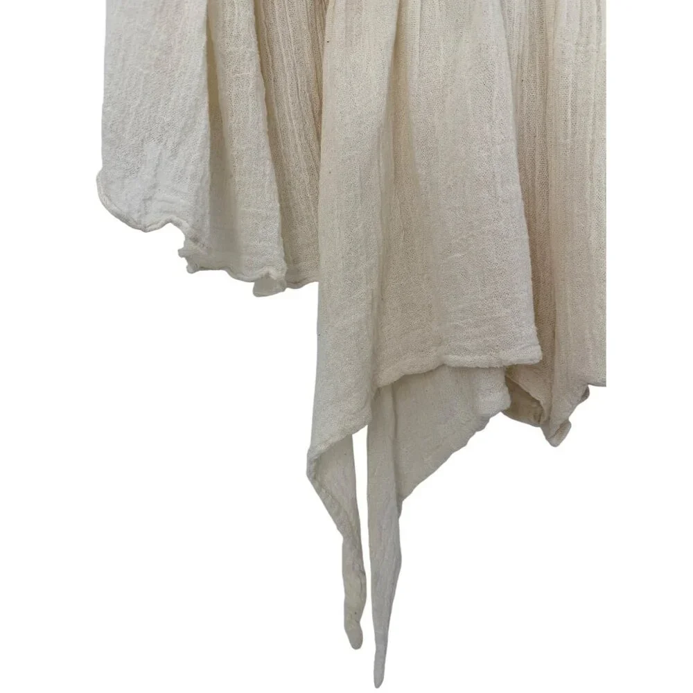 Free People Bell Sleeve Cream Romper Playsuit S| Boho Coastal Cowgirl Whimsigoth - Picture 9 of 16